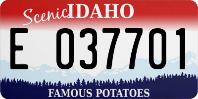 ID license plate E037701