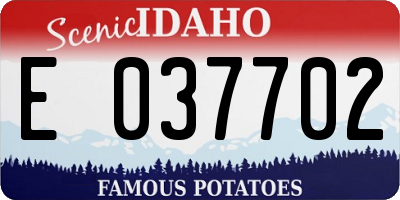 ID license plate E037702