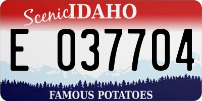 ID license plate E037704