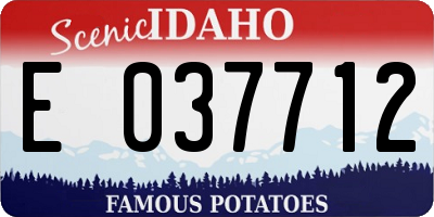 ID license plate E037712