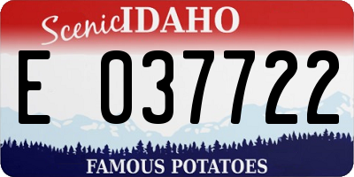 ID license plate E037722