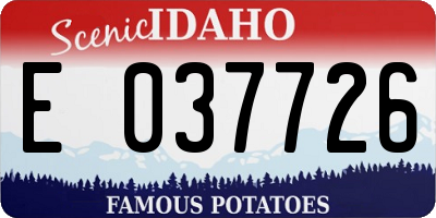 ID license plate E037726
