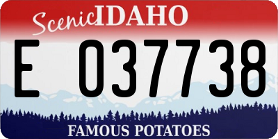 ID license plate E037738