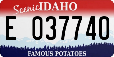 ID license plate E037740