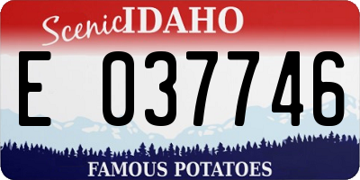 ID license plate E037746