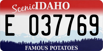 ID license plate E037769
