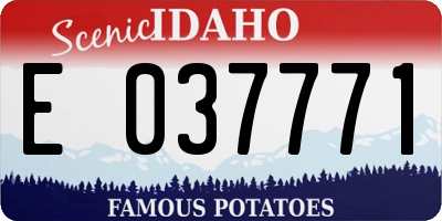 ID license plate E037771