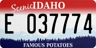 ID license plate E037774