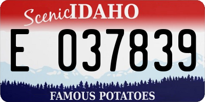 ID license plate E037839