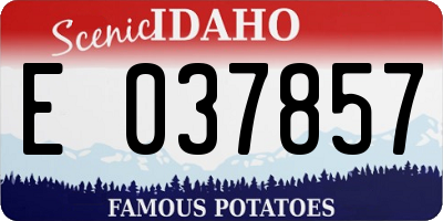 ID license plate E037857