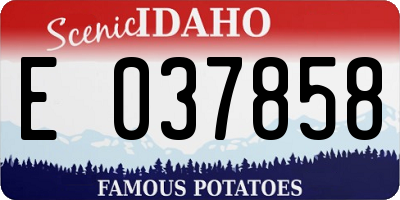 ID license plate E037858