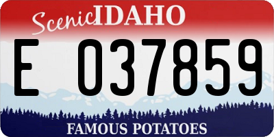 ID license plate E037859