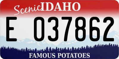 ID license plate E037862