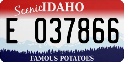 ID license plate E037866
