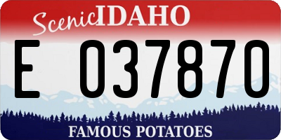 ID license plate E037870