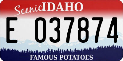 ID license plate E037874