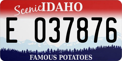 ID license plate E037876