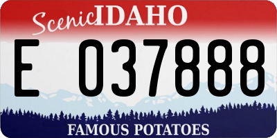 ID license plate E037888