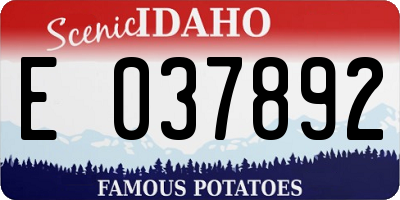 ID license plate E037892