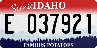 ID license plate E037921