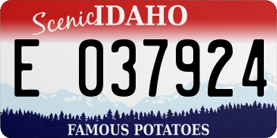 ID license plate E037924