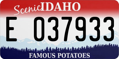 ID license plate E037933