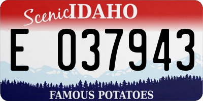 ID license plate E037943