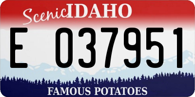 ID license plate E037951