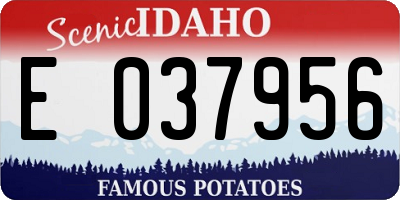 ID license plate E037956