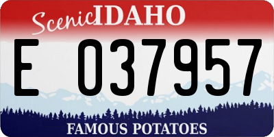 ID license plate E037957