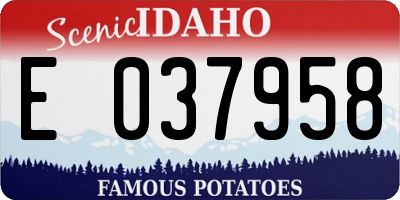 ID license plate E037958