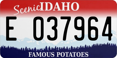 ID license plate E037964