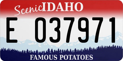 ID license plate E037971