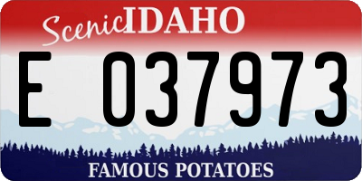 ID license plate E037973