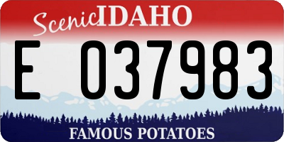 ID license plate E037983