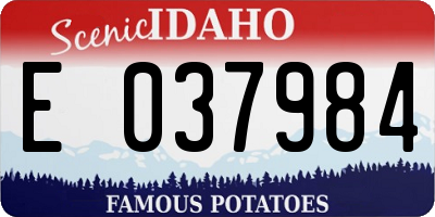 ID license plate E037984