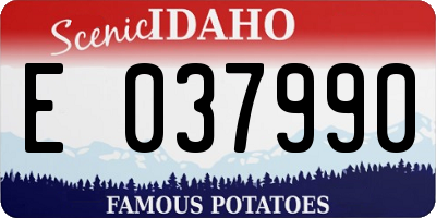 ID license plate E037990