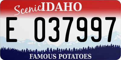 ID license plate E037997