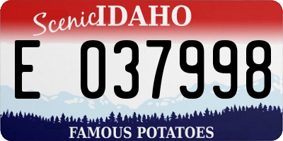 ID license plate E037998