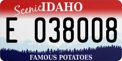 ID license plate E038008