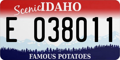 ID license plate E038011