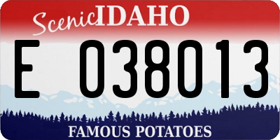 ID license plate E038013