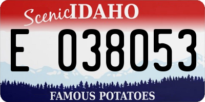 ID license plate E038053