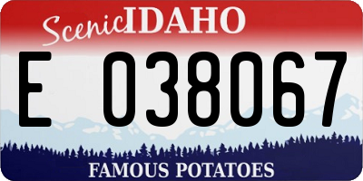 ID license plate E038067