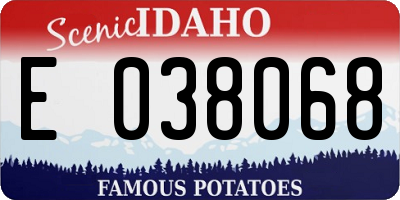 ID license plate E038068