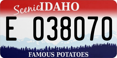 ID license plate E038070