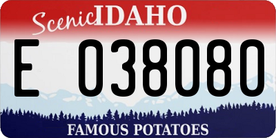ID license plate E038080