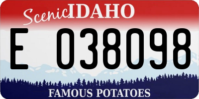 ID license plate E038098