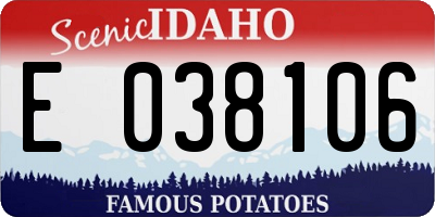 ID license plate E038106