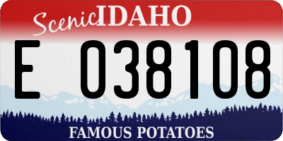 ID license plate E038108